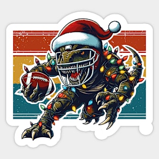 American Football T-Rex Christmas Lights Sticker